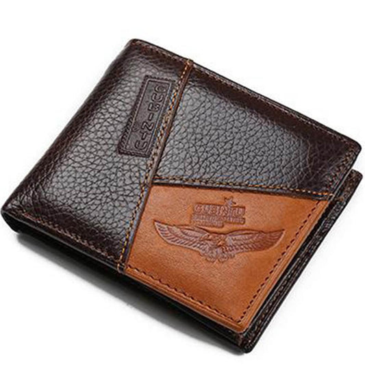 Genuine Leather Men Wallets Coin Pocket Zipper Real Men's Leather Wallet with Coin High Quality