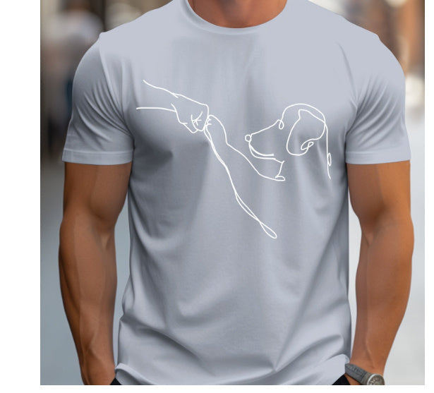 Printed T-shirt Men's Short-sleeved Pattern Top