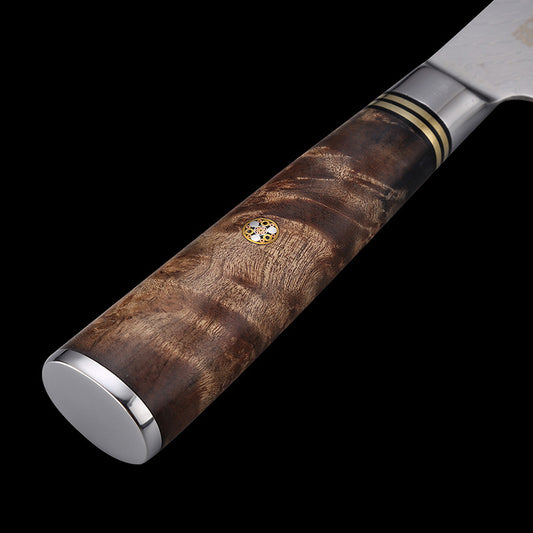 Damascus 8 Inch Slicing Knife Aus10 Chef's Knife Fish Bone Pattern Chef's Knife Shadow Wood Cutting Knife
