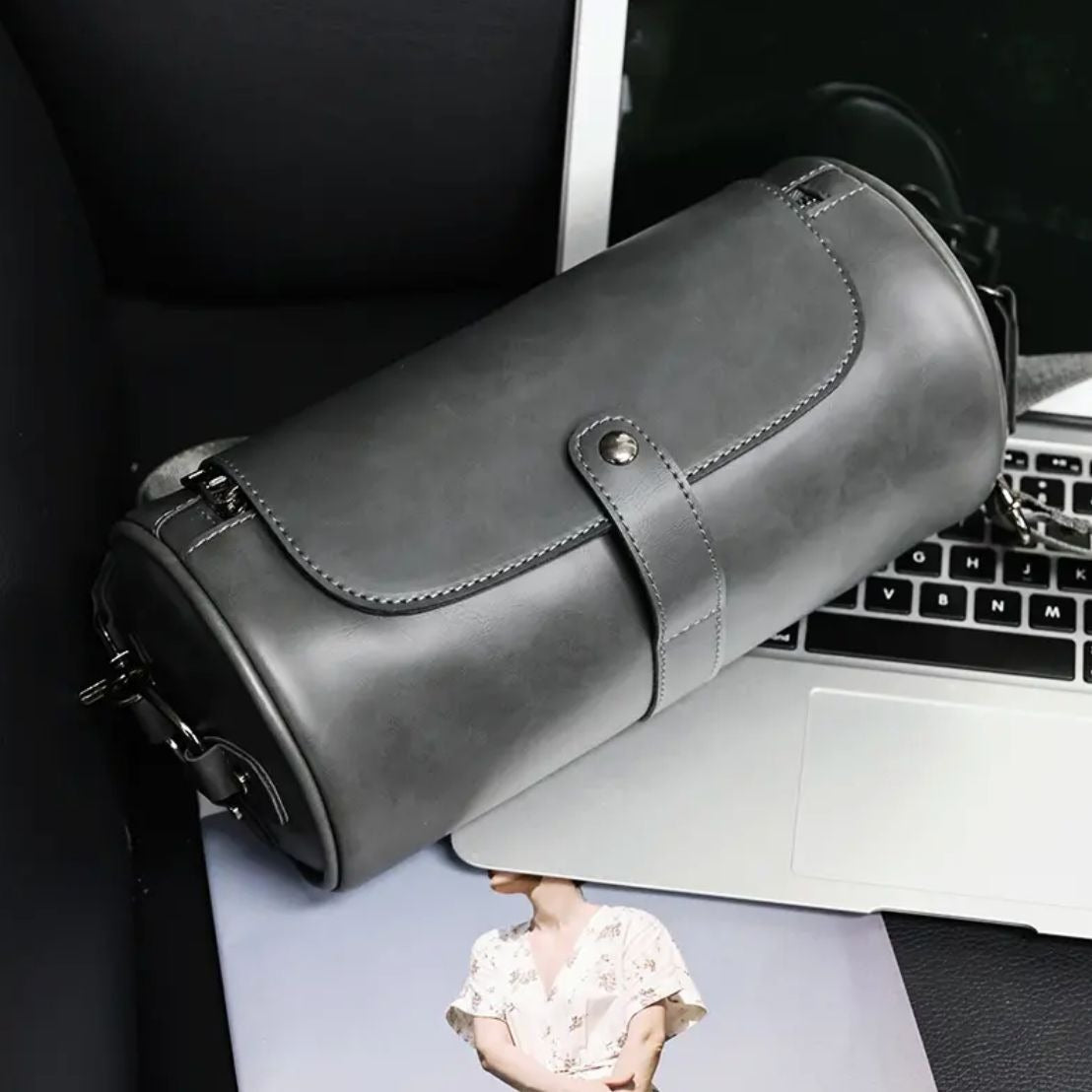 Fashionable Single Shoulder Cylinder Bag Retro Trendy and Personalized Cylinder Bag