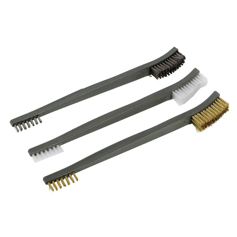 7pcs/Set 3pcs Steel Wire Brush + 4pcs Nylon Pick Set Universal Cleaning Tool