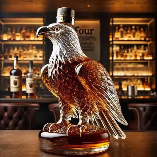 Small Eagle - shaped Whiskey Decanter. Ideal for Dad or Husband. Exquisite Glass Bottle,  Home Decor