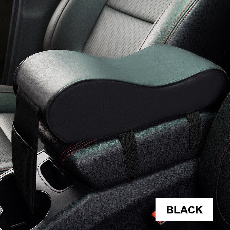 Leather Car Central Armrest Pad Black Auto Center Console Arm Rest Seat Box Mat Cushion Pillow Cover Vehicle Protective Styling