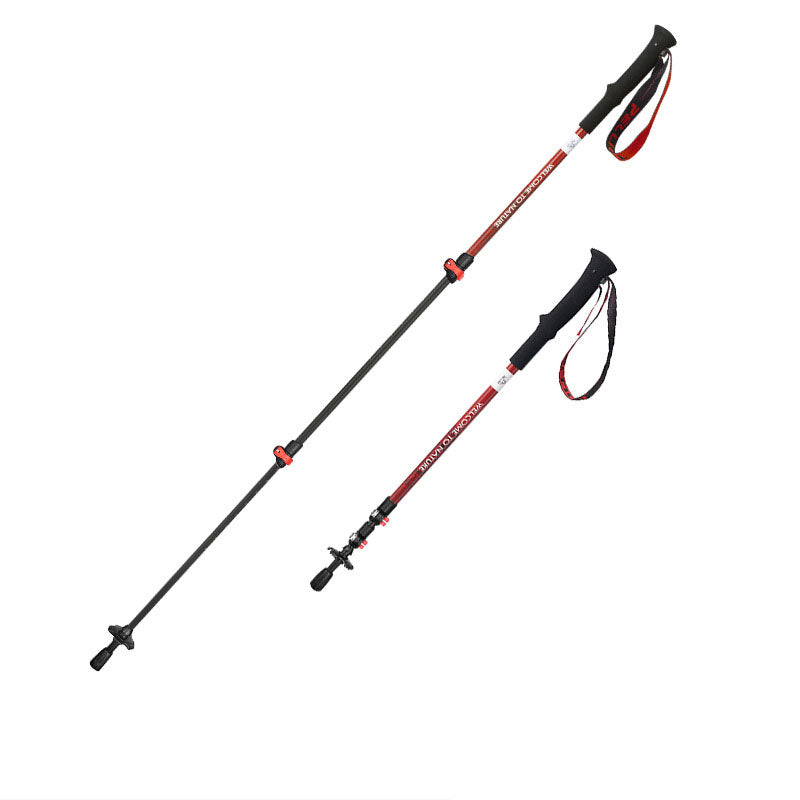 Climbing cane Outdoor telescopic cane Carbon fiber anti slip climbing and hiking folding cane