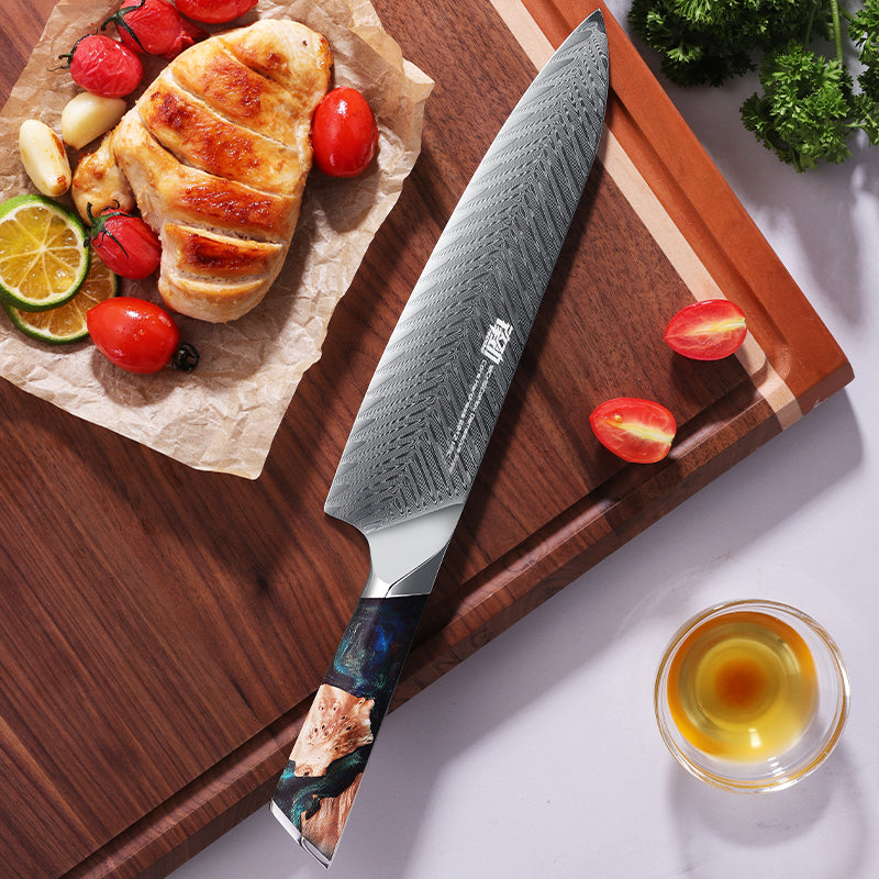 Fengjin Damascus Western Chef's Knife New Resin Handle Chef's Knife New Kitchen Knife