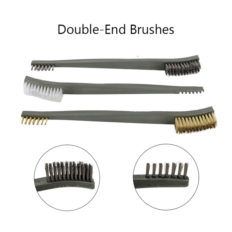 7pcs/Set 3pcs Steel Wire Brush + 4pcs Nylon Pick Set Universal Cleaning Tool