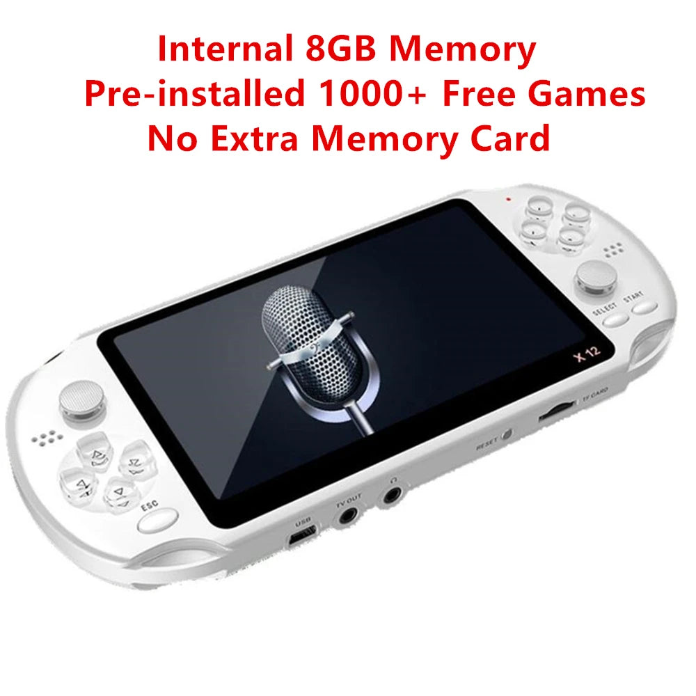 5.1 inch Handheld Portable Game Console Dual Joystick 8GB preloaded 1000 free games support TV Output
