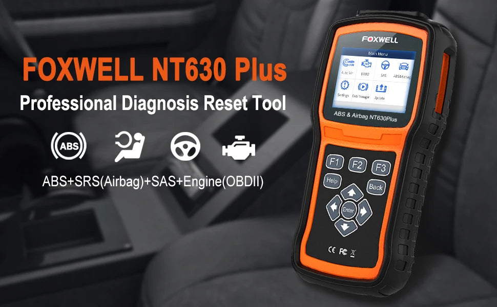 FOXWELL NT630 Plus OBD2 Scanner ABS SRS Code Reader Automotive OBD II Airbag Diagnostic ABS Brake Bleeding Diagnostic Scan Tool