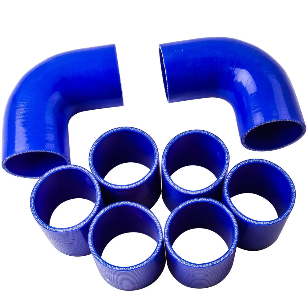 2.5 inch 64mm Universal Aluminum Intercooler Turbo Piping Kit+ Silicone+Clamp