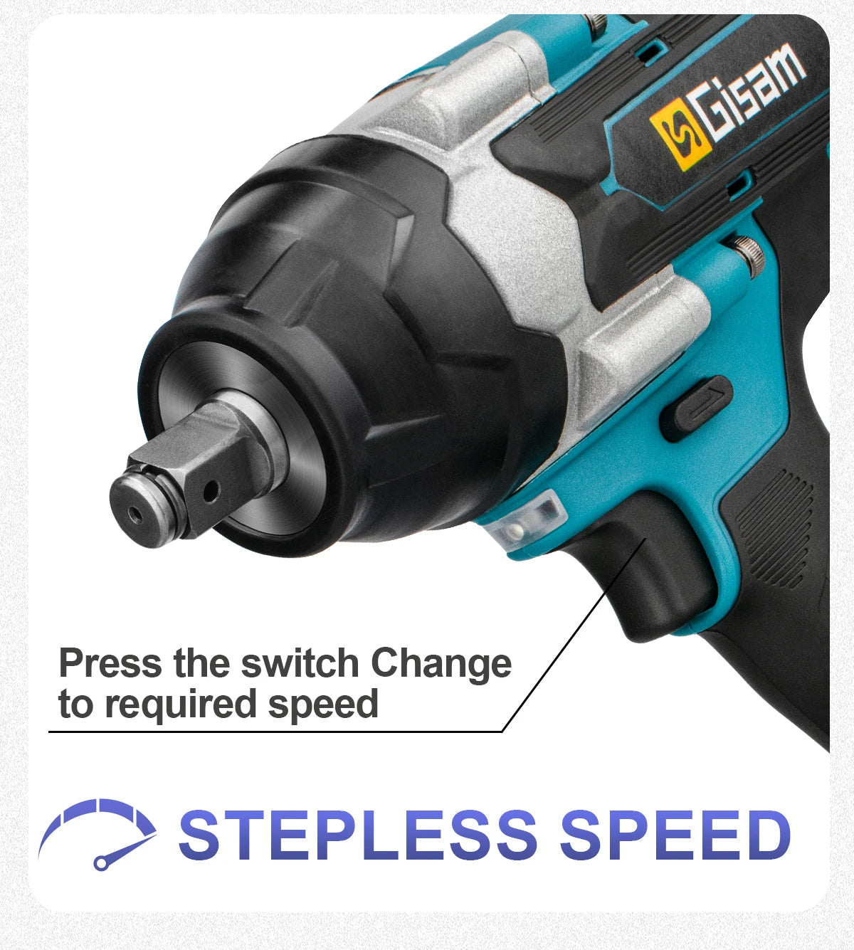 Gisam Torque Brushless Electric Impact Wrench 1/2 inch Impact Gun Cordless Wrench Power Tool For Makita 18V Battery Pin