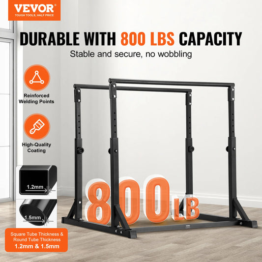 Dip Bar 800lbs Capacity Heavy Duty Dip Stand Station with Adjustable Height Parallel Bar for Strength Training Home Gym