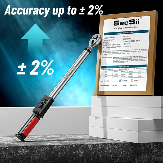 Digital Torque Wrench 1/2” Drive Electronic Torque Wrench Kit 17-340N.m Torque Accurate Electronic Wrench