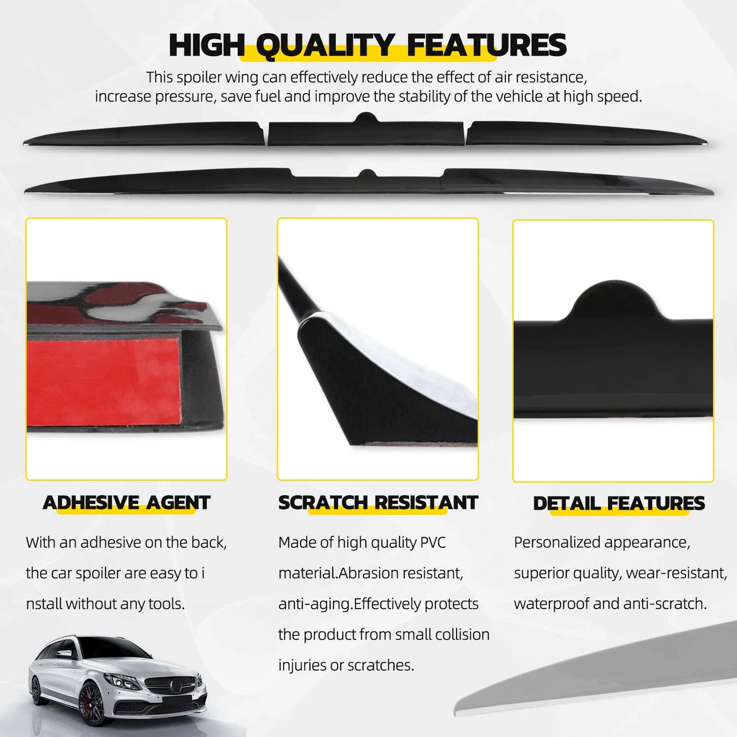 Universal Car Spoiler Roof Rear Tail Wing Trunk DIY Refit Decoration Auto Racing