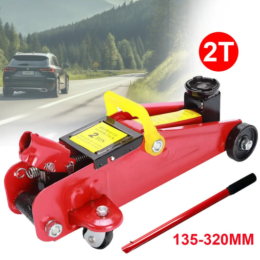 2 Ton Hydraulic Floor Jack, Trolley Steel Jack, Flat Lifting Height 135-320 mm Car Lift Jack for Car Repair