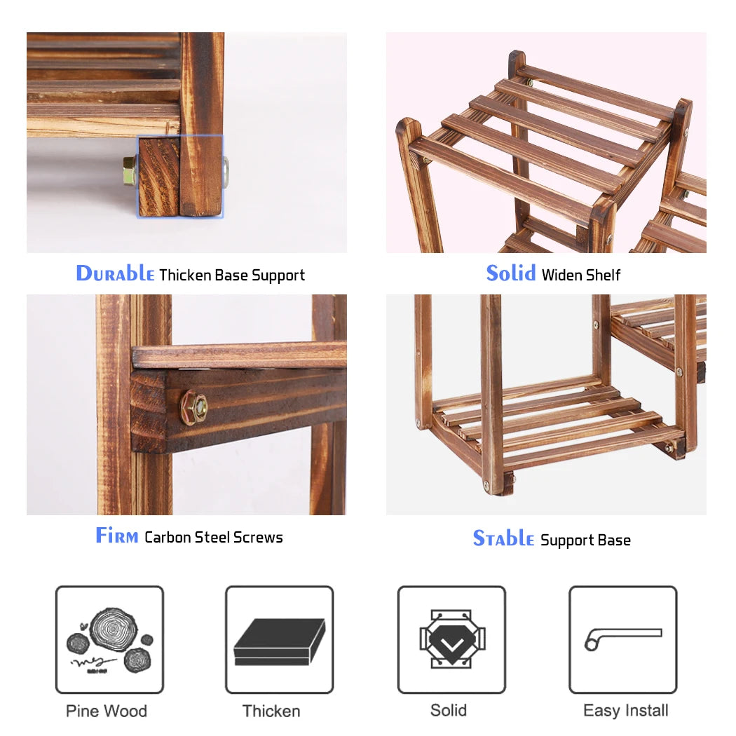 8 Tiers Garden Patio Plant Stand Flower Rack Shelf Indoor Outdoor