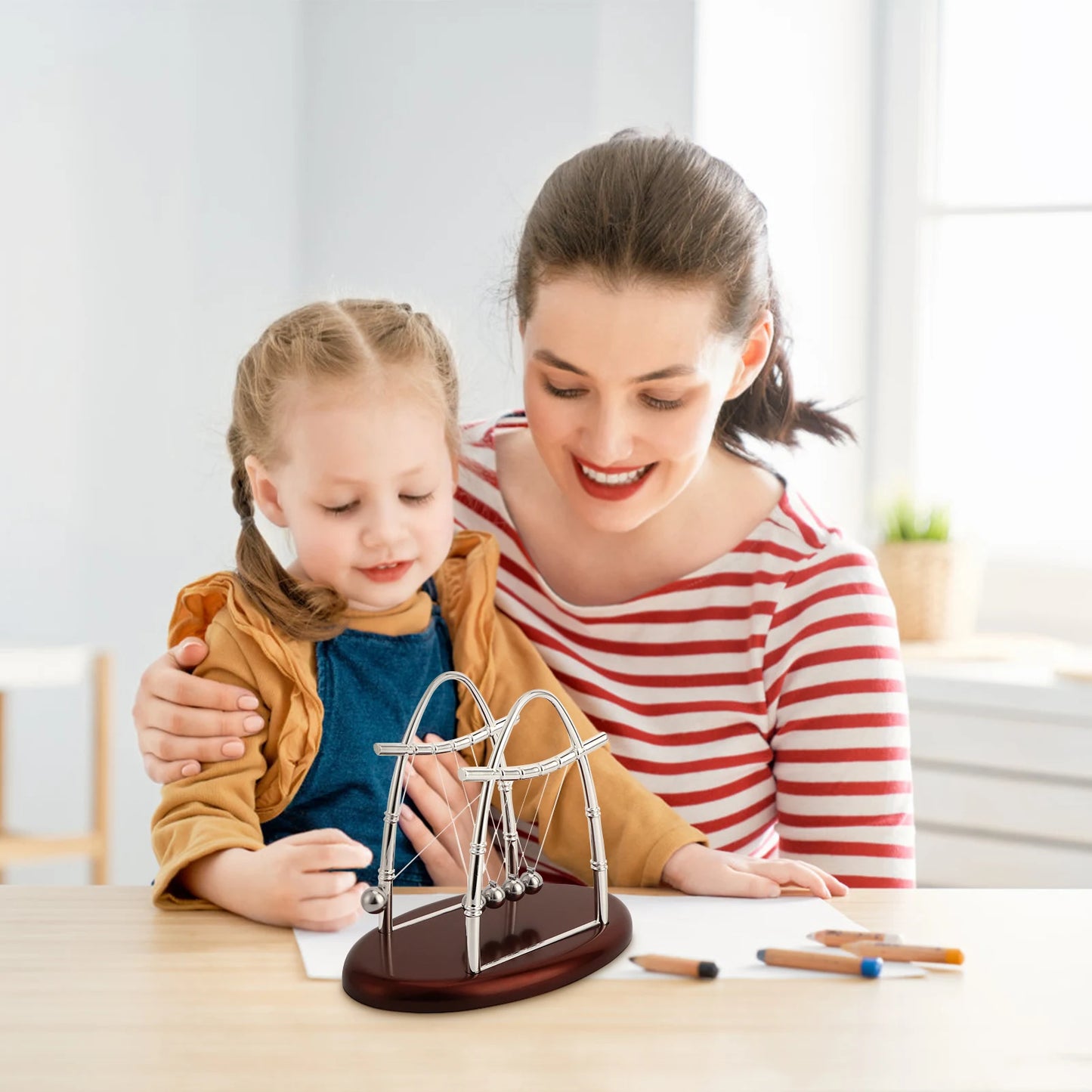Science Balance Balls Newton's Balance Balls Newton's  Balance Steel Balls Physics Science Pendulum Ornaments  Desk