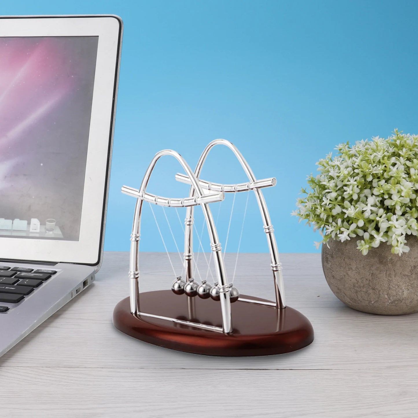 Science Balance Balls Newton's Balance Balls Newton's  Balance Steel Balls Physics Science Pendulum Ornaments  Desk