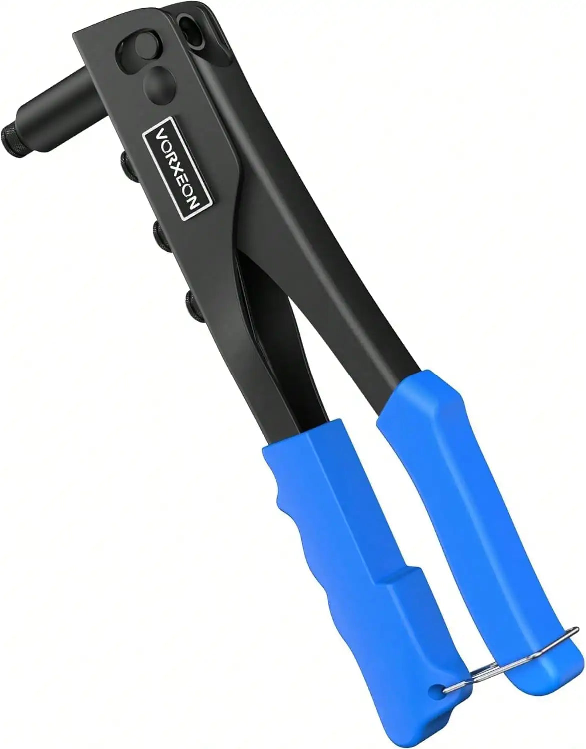 Heavy Duty Rivet Gun Hand Riveter Tool Kit Professional Pop Rivet Gun with 4 Nosepieces 100Pcs Rivets for Furniture Trailer Boat