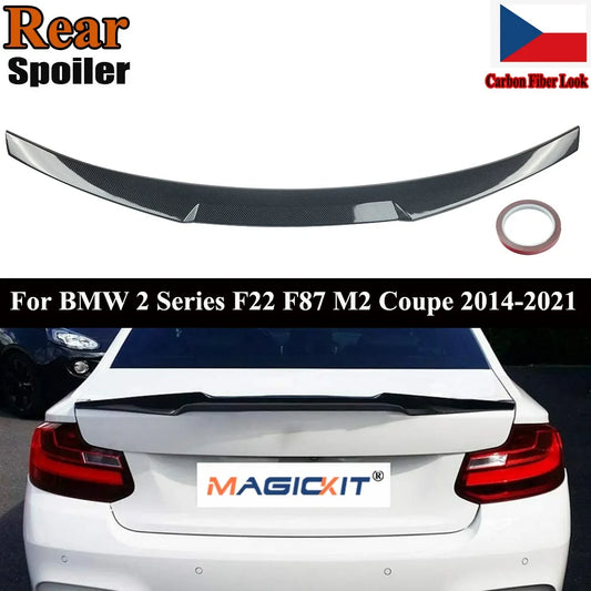MagicKit Carbon Fiber Style Rear Trunk Spoiler For BMW 2 Series F22 F87 M2 Coupe 2014-20