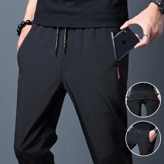 Men's Casual Tracksuit Bottoms Straight Slim Fit Elastic Waist Joggers
