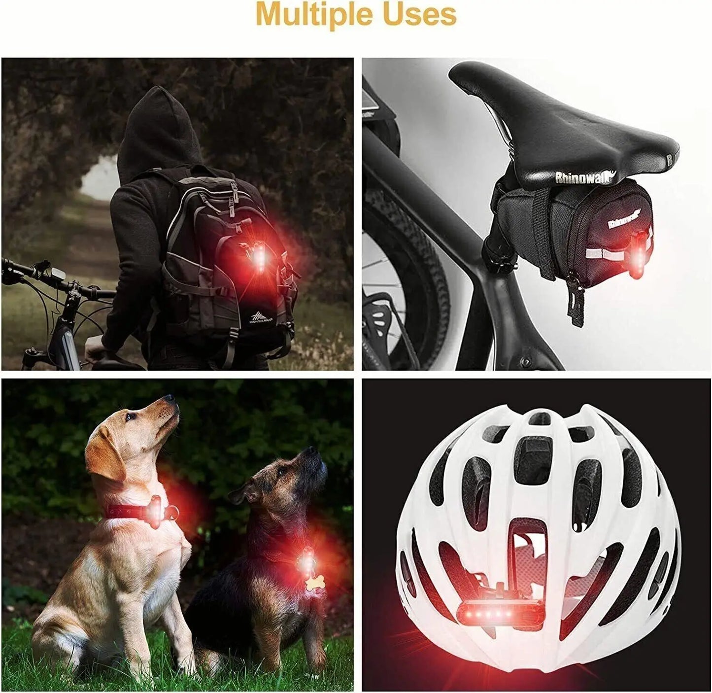 Mountain Bike Lights USB Rechargeable Bicycle T6 LED Torch Front Rear Lamp Set