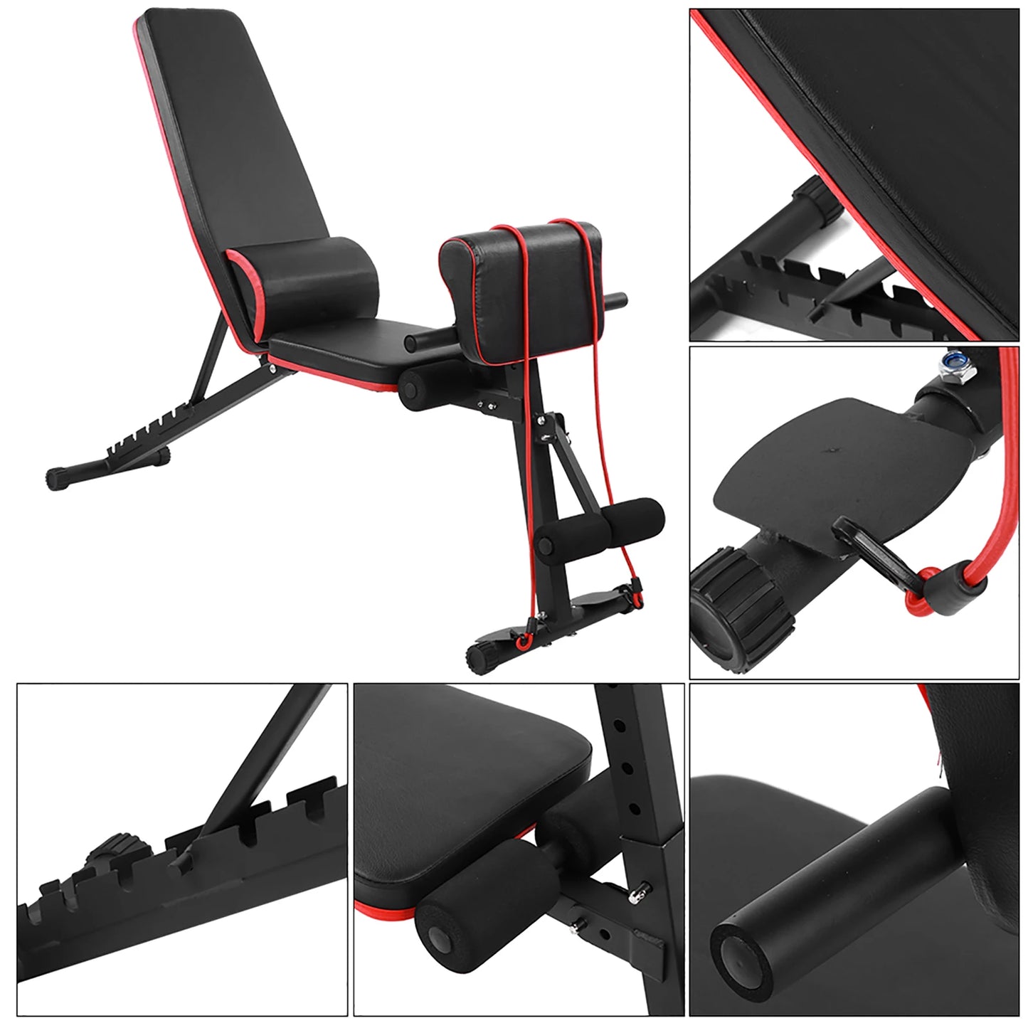 7 LVL Adjustable Weight Abdominal Bench Sit‑up Fitness Dumbbell Bench Waist Bench Foldable Fitness Bench