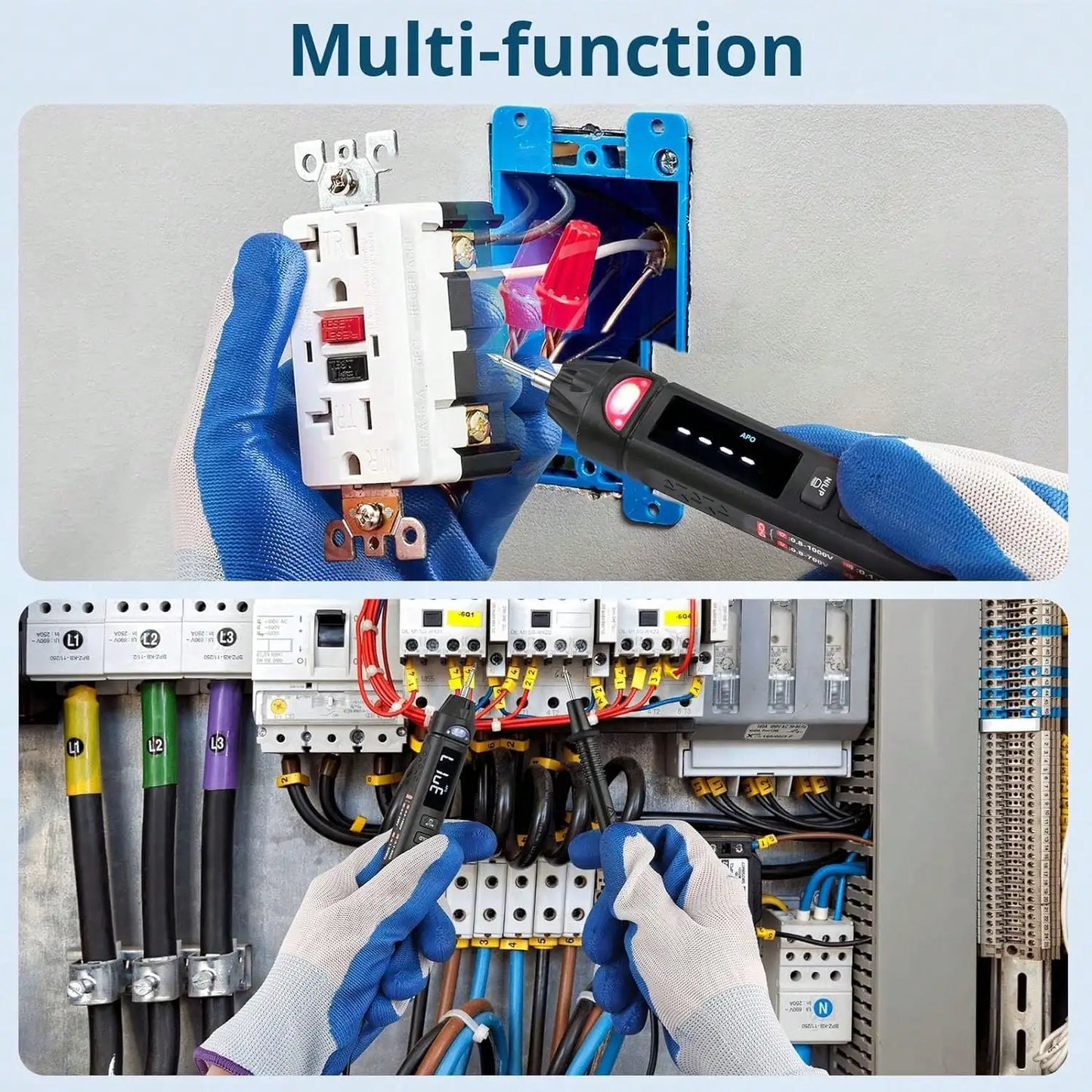 3-In-1 Digital Multimeter  Professional TRMS 6000 Counts Automatic Identification Electric Pen Multimeter for DC/AC Voltage Test