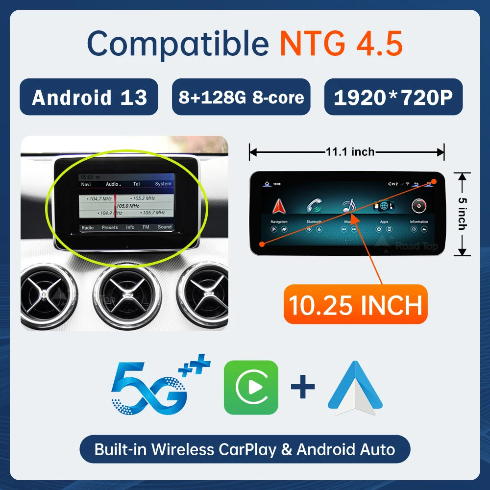 Android 13 Touch Screen for Mercedes Benz A B CLA GLA  W176 X117 X156 W463 W246 2013-2015 GPS Carplay Android Auto Car Radio