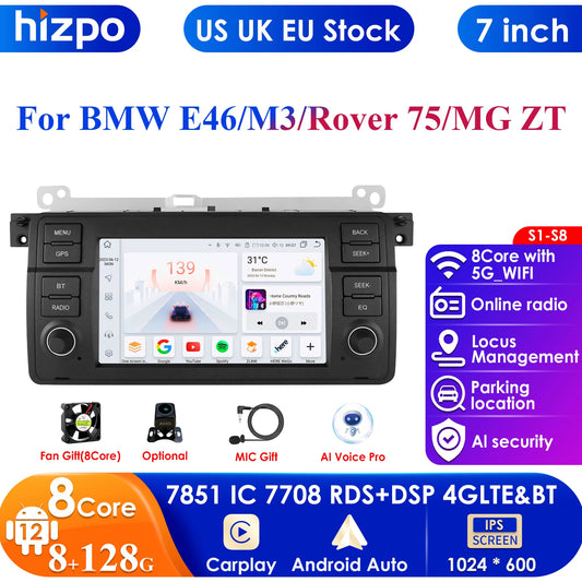 7''DSP System 2 Din Android 13 Auto Radio Car Multimedia Player For BMW E46 CarPlay 4G GPS 2din Autoradio