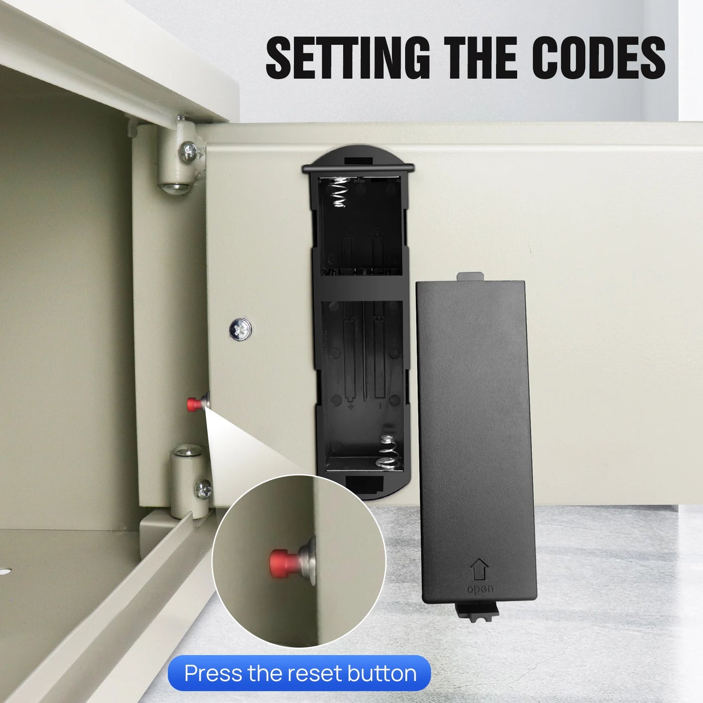 Digital Steel Electronic Security Commercial Digital Safe Security Box, Wall Mounted with 2 Keys for Home Office Safe Box,4.6L