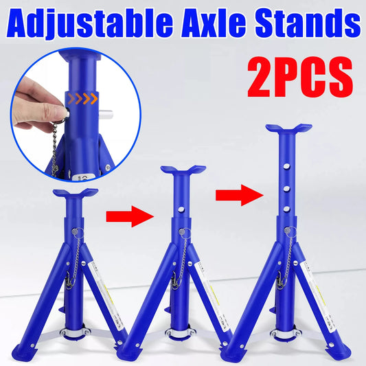 Foldable 3-Ton Heavy Duty Car Axle Jack Stand Repairing Tool Safety Support Auto Repair Disassembly Lifting 290mm to 408mm 2PCS