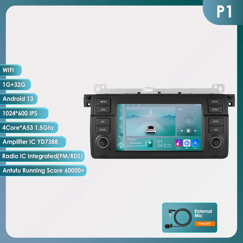 7''DSP System 2 Din Android 13 Auto Radio Car Multimedia Player For BMW E46 CarPlay 4G GPS 2din Autoradio