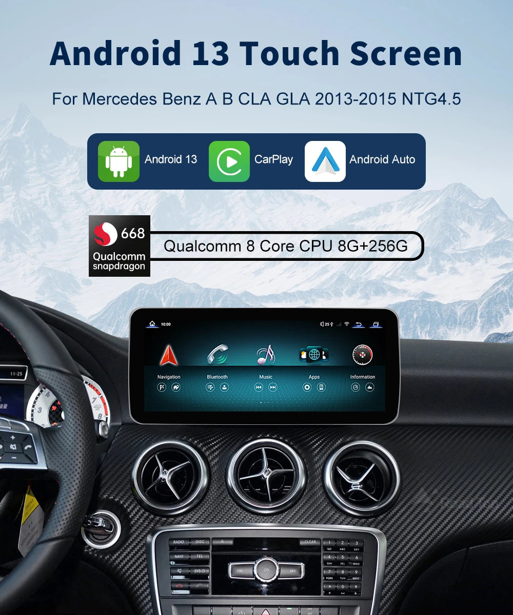 Android 13 Touch Screen for Mercedes Benz A B CLA GLA  W176 X117 X156 W463 W246 2013-2015 GPS Carplay Android Auto Car Radio