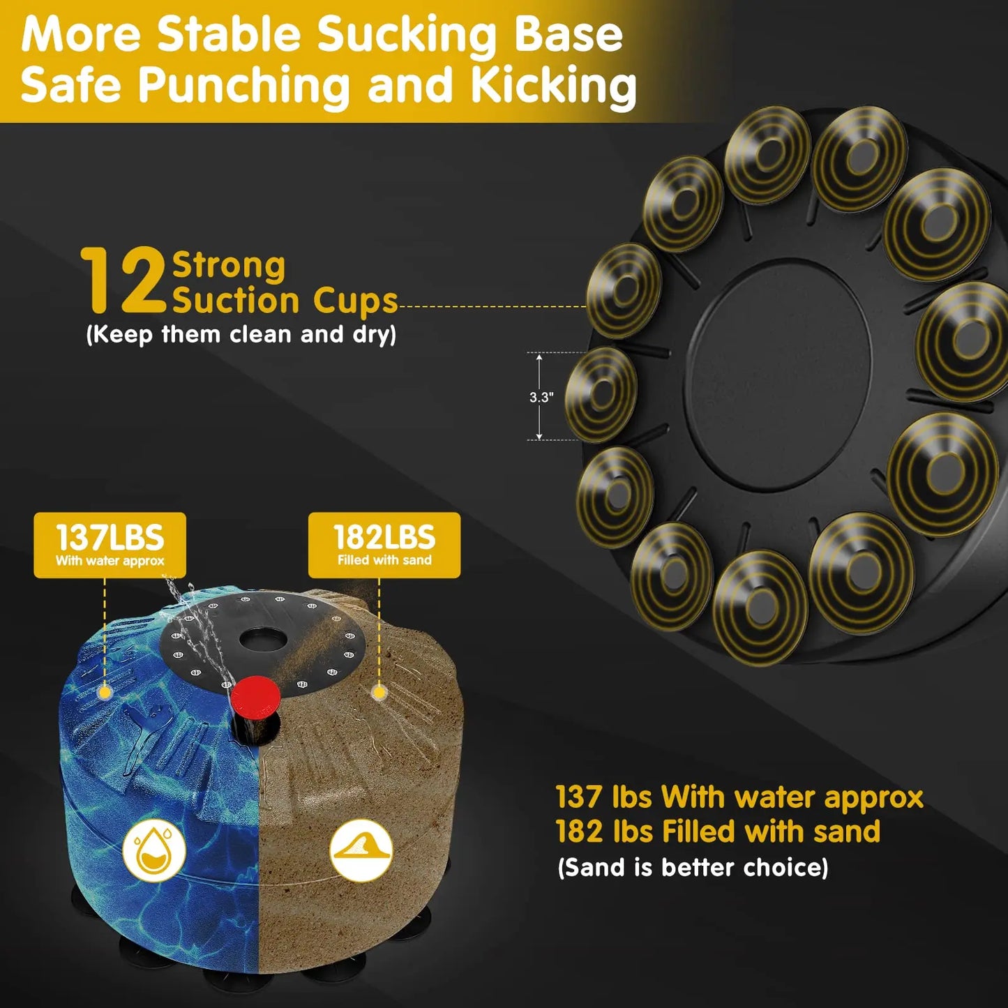 Standing boxing post, punching bag with gloves, home fighting training sandbag, boxing bag with suction cup, gift for men