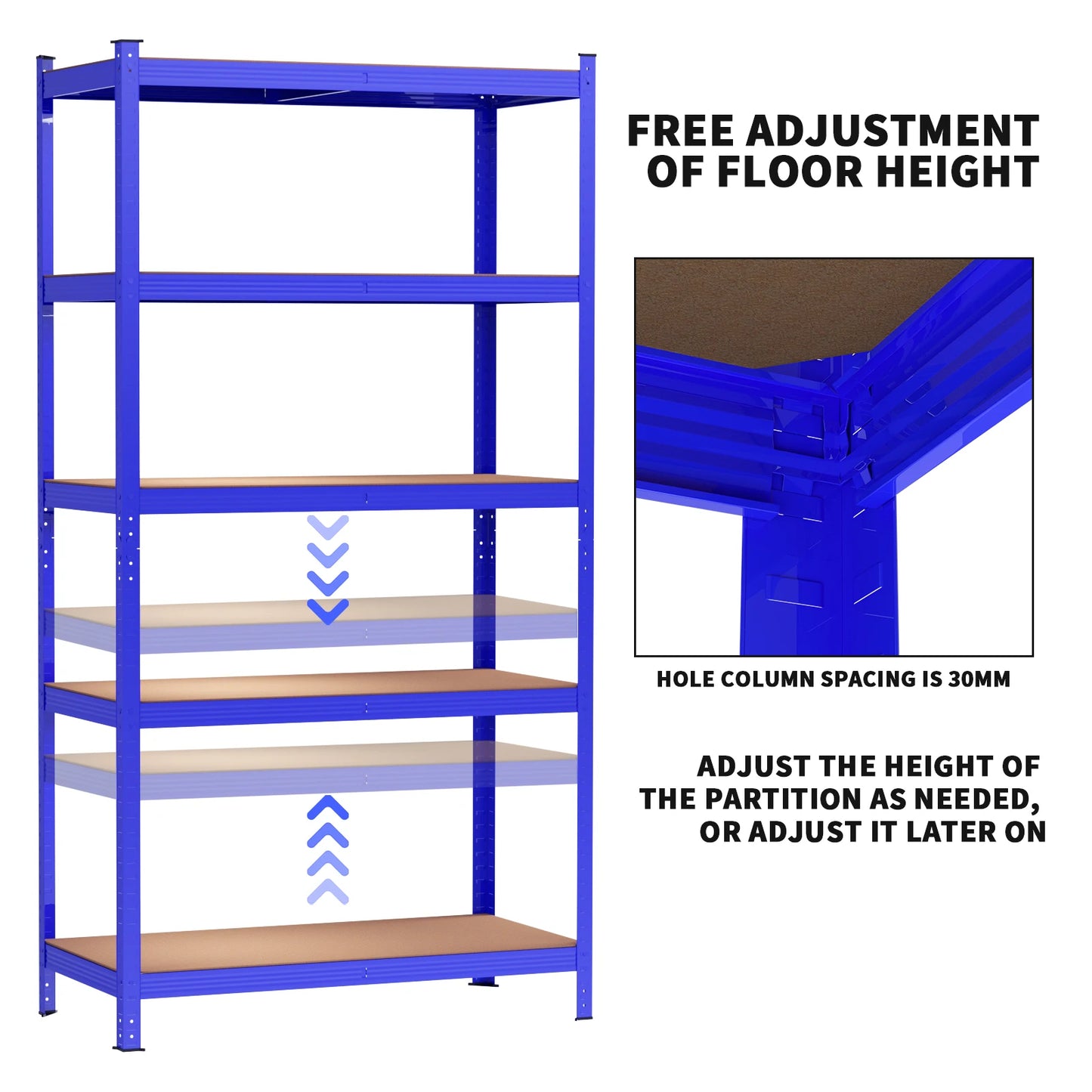 DayPlus Shelving Unit Garage Storage Shelves 180x90x40cm 5 Tier Metal Shelf Rack Boltless Height Adjustable for Home Shop Shed