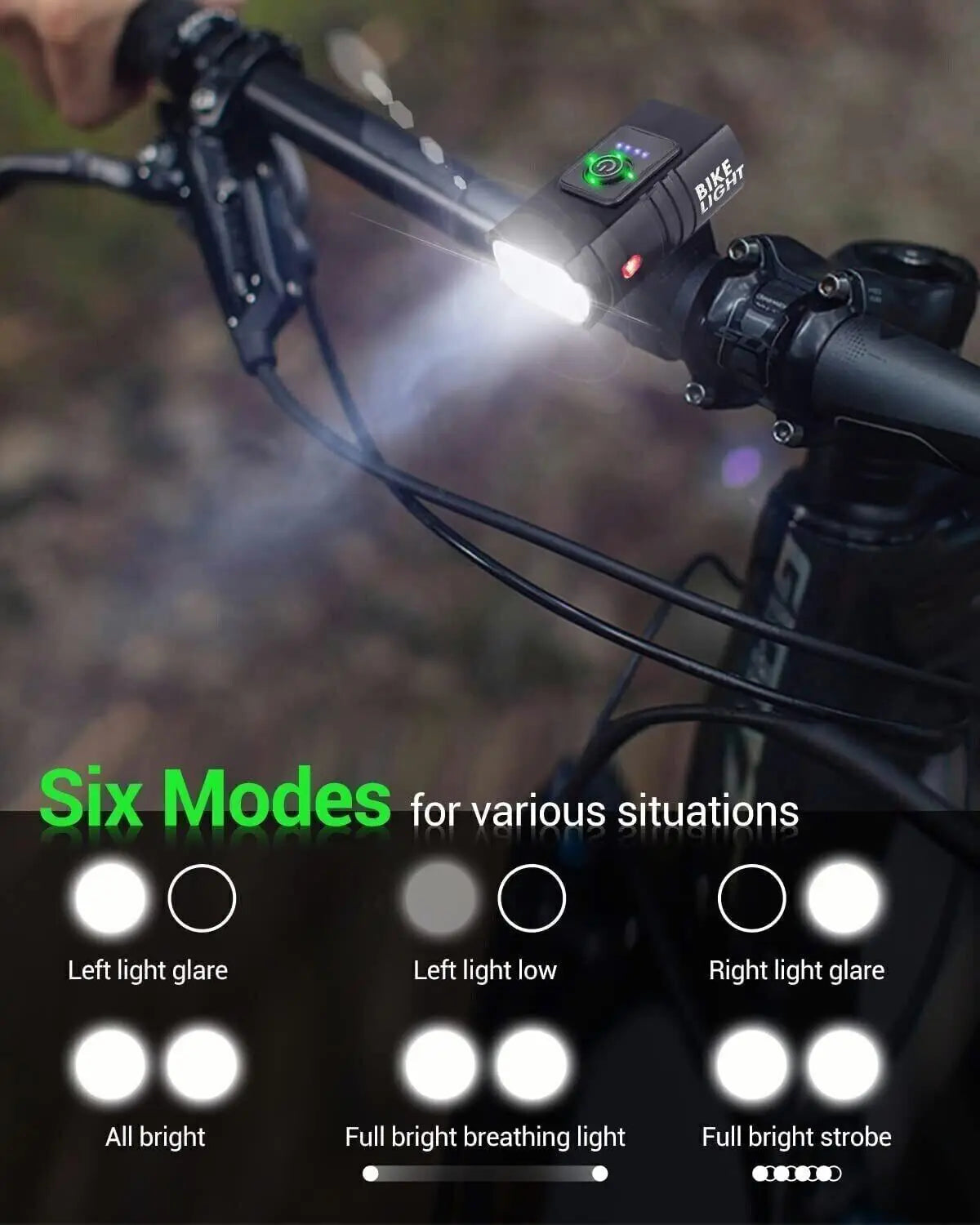Mountain Bike Lights USB Rechargeable Bicycle T6 LED Torch Front Rear Lamp Set