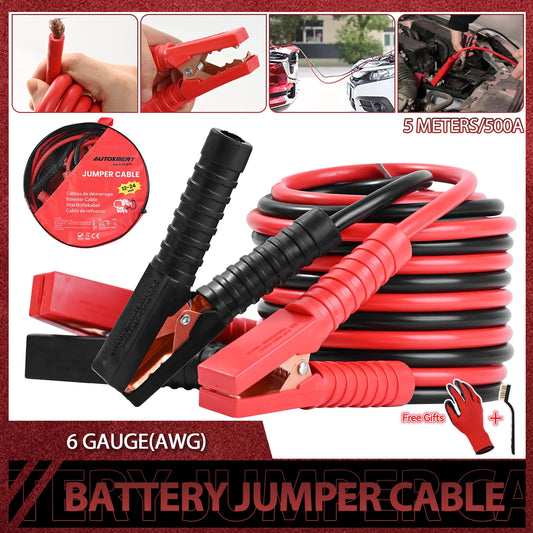 5M Heavy Duty Jump Leads 500AMP Car Van Battery Starter Booster Cables Jumper