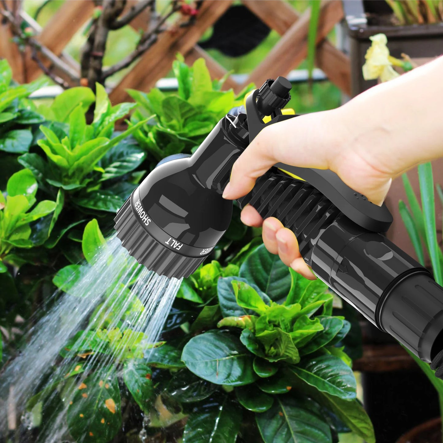Expandable Garden Hose Water Gun 7 Spray Modes Leak-Proof Kink-Free Lightweight Magic Hose for Watering Washing Cleaning