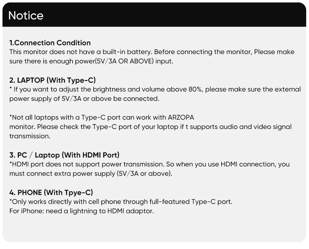 ARZOPA Portable Monitor 17.3'' 1080P HDR IPS Kickstand Speakers for PC Mac Phone Xbox Switch PS HDMI USB External Laptop Screen