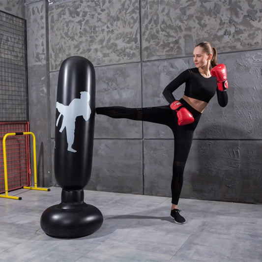 160cm Inflatable Boxing Bag Adult Punch Kicking Sandbag PVC Inflatable Tumbler Gym Boxing Training Target