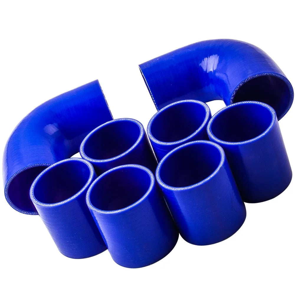 2.5 inch 64mm Universal Aluminum Intercooler Turbo Piping Kit+ Silicone+Clamp