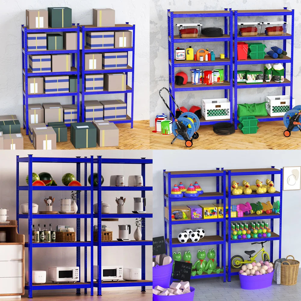 DayPlus Shelving Unit Garage Storage Shelves 180x90x40cm 5 Tier Metal Shelf Rack Boltless Height Adjustable for Home Shop Shed