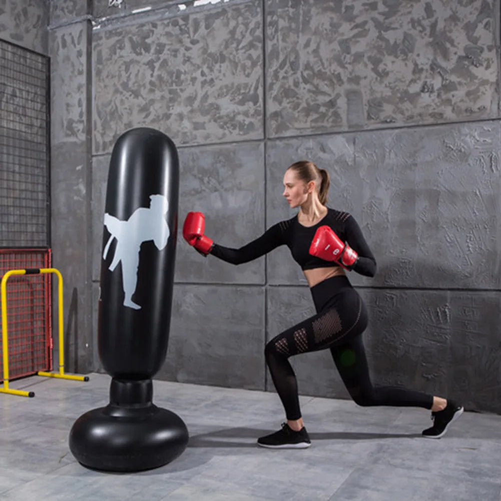160cm Inflatable Boxing Bag Adult Punch Kicking Sandbag PVC Inflatable Tumbler Gym Boxing Training Target