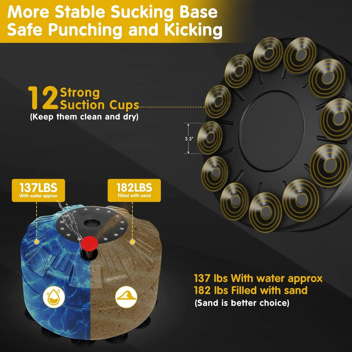 Standing boxing post, punching bag with gloves, home fighting training sandbag, boxing bag with suction cup, gift for men