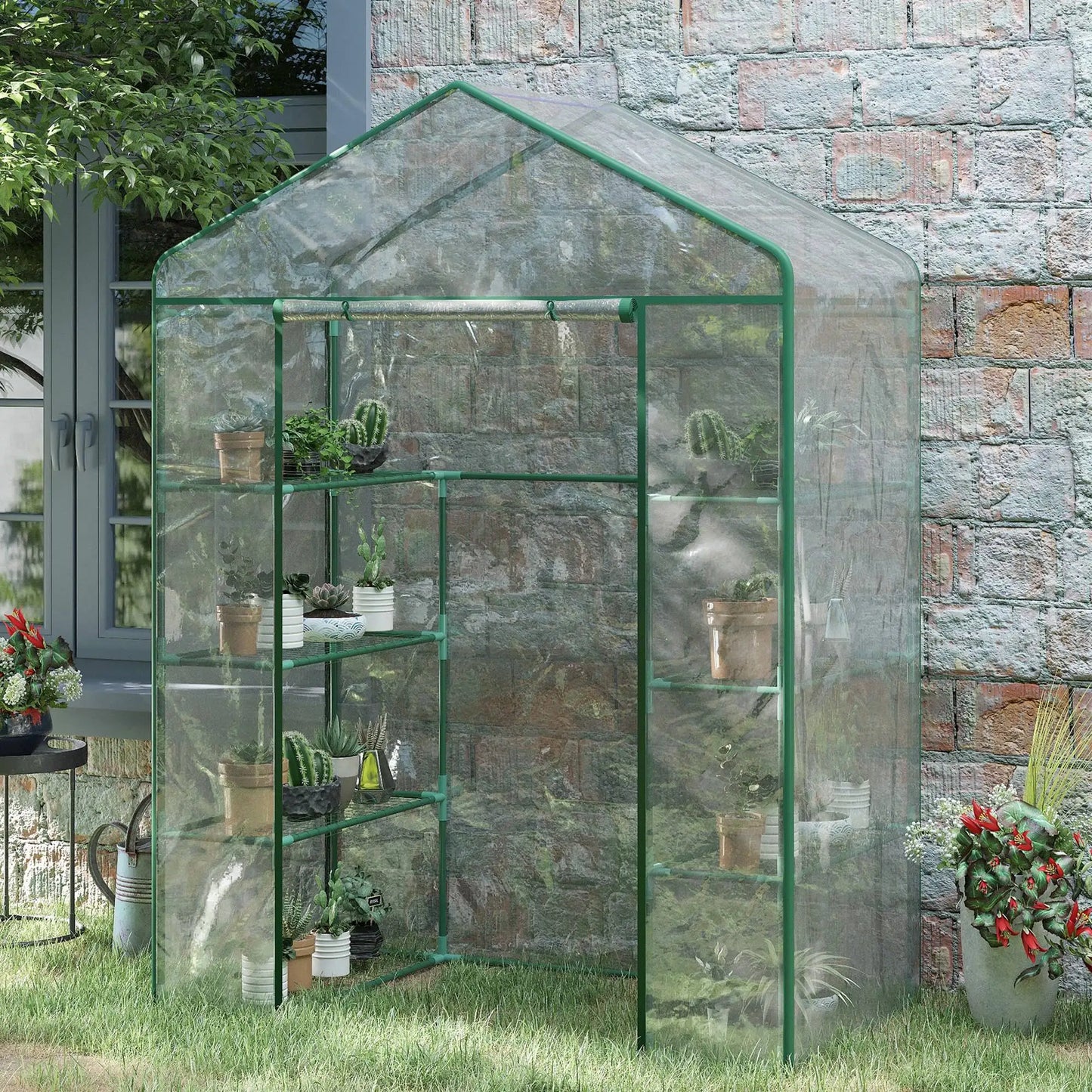 Garden Greenhouse Walk in Grow Herb Plant Transparent Metal