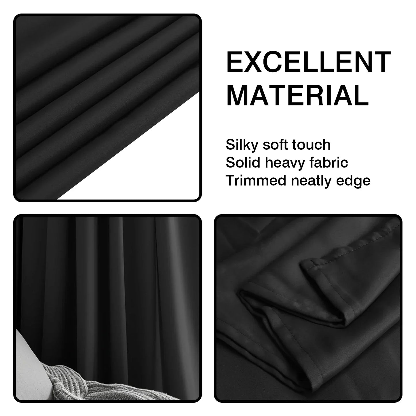 1PC 90% Blackout Curtain for Bedroom Living Room Window Screen Thermal Insulated Light Reducing Shade Drapes