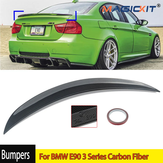 MP Style Carbon Fiber Style Spoiler for BMW 3 Series E90 Rear Trunk Bumper Lip Refit Wing Tail M3 Accessories 2005-2011