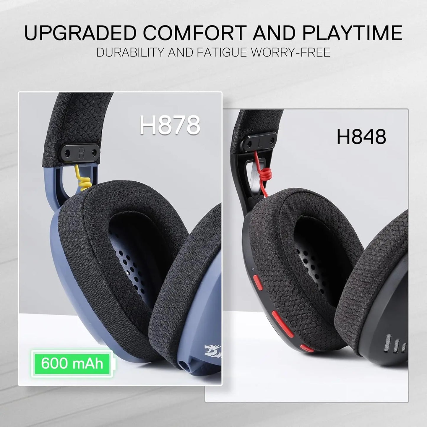 Redragon H878 Gaming Headset, 2.4Ghz/BT/Wired