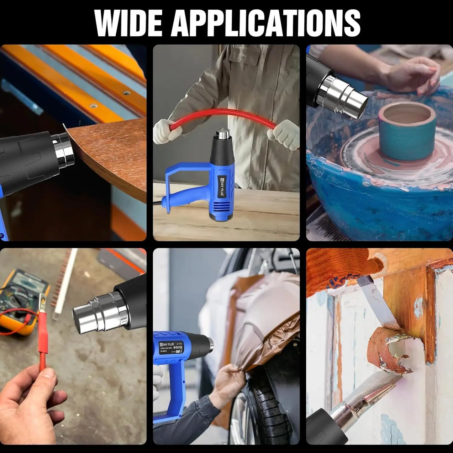 Heat Gun,2000W Various Temperature Control 140℉ to 1112℉Heavy Duty Hot Air Gun