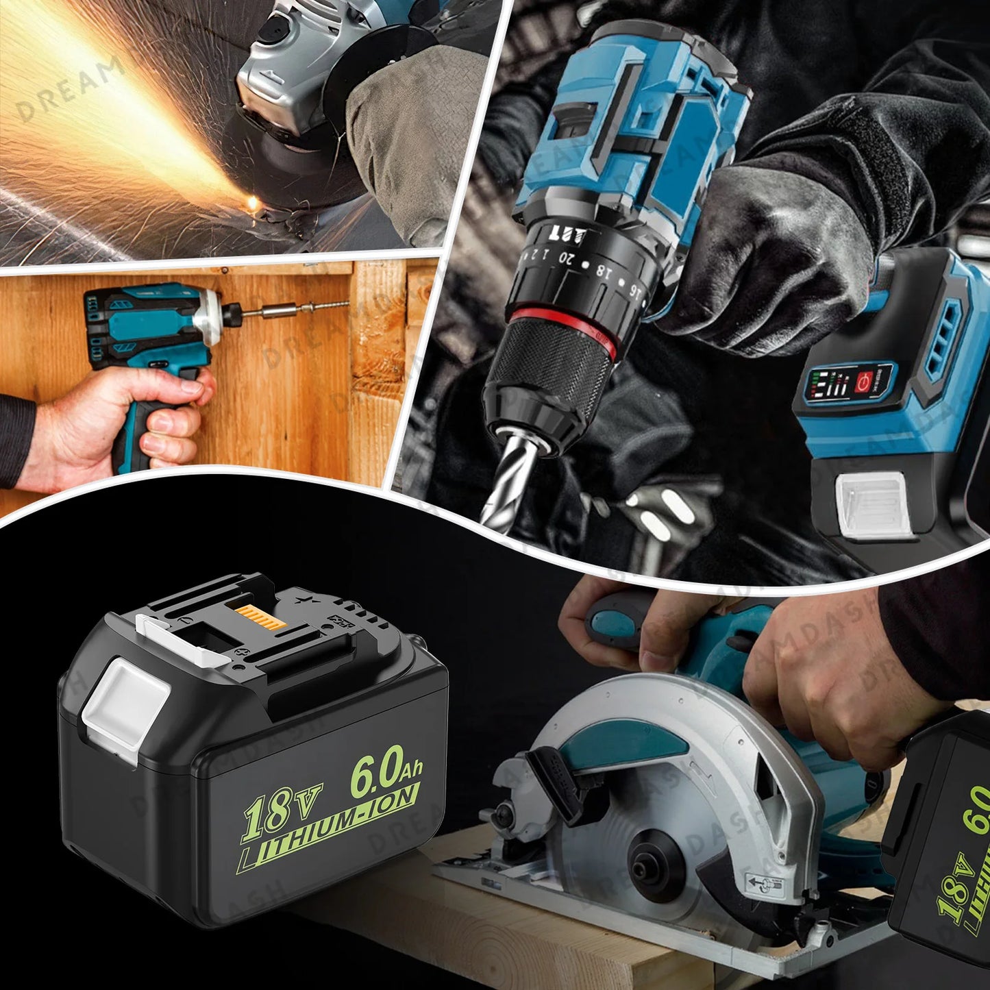 For Makita 18V Power Tools Lithium Battery BL1860 18V 6000mAh For Makita Tools Replace Battery BL1830 18V 3000mAh